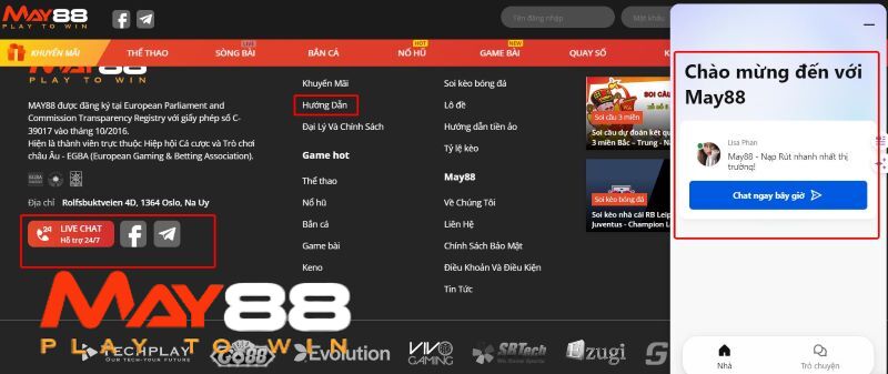 Liên hệ hỗ trợ hướng dẫn rút tiền nếu cần thiết