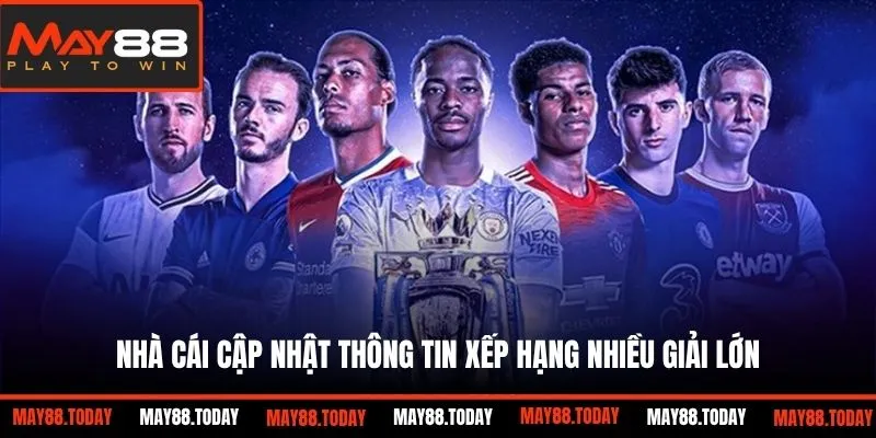 Nhà cái cập nhật thông tin xếp hạng nhiều giải lớn